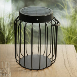 Loops Metal Caged Solar Powered Table Lamp - Dusk Dawn Sensor - Ip44 Outdoor Hanging Table Light - thumbnail 4