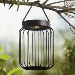Loops Metal Caged Solar Powered Table Lamp - Dusk Dawn Sensor - Ip44 Outdoor Hanging Table Light - thumbnail 3