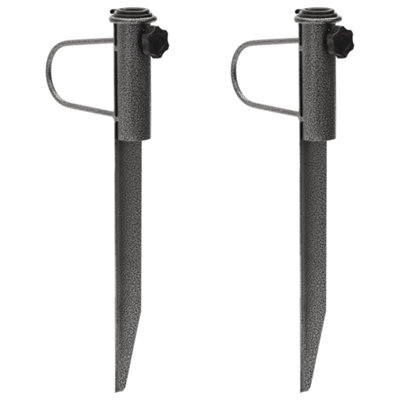 Walplus Parasol Stands With Spikes 2 Pcs 19X42 Cm Galvanised Steel - image 1
