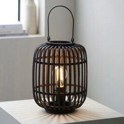 Luminosa Lighting Luminosa Mathias Complete Table Lamp, Dark Bamboo, Plywood With Matt Black Paint - thumbnail 2