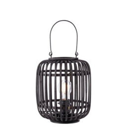 Luminosa Lighting Luminosa Mathias Complete Table Lamp, Dark Bamboo, Plywood With Matt Black Paint