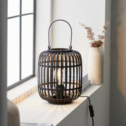 Luminosa Lighting Luminosa Mathias Complete Table Lamp, Dark Bamboo, Plywood With Matt Black Paint - thumbnail 4