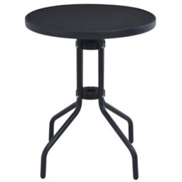 Berkfield Garden Table Black 80 Cm Steel And Glass - thumbnail 2