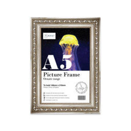 A5 Silver Ornate Picture Frame (21 X 14.7Cm) Poster, Photo, Artwork, Gallery Wall Or Print - thumbnail 1