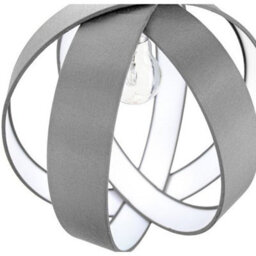 Happy Homewares Modern Grey Faux Silk Fabric Cocoon Globe Design Ceiling Pendant Light Shade - thumbnail 4