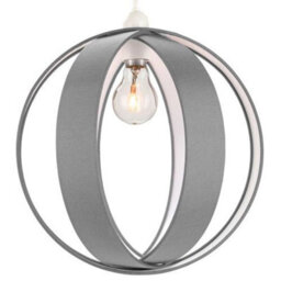 Happy Homewares Modern Grey Faux Silk Fabric Cocoon Globe Design Ceiling Pendant Light Shade - thumbnail 2