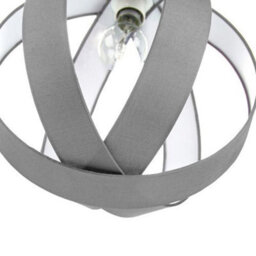 Happy Homewares Modern Grey Faux Silk Fabric Cocoon Globe Design Ceiling Pendant Light Shade - thumbnail 3