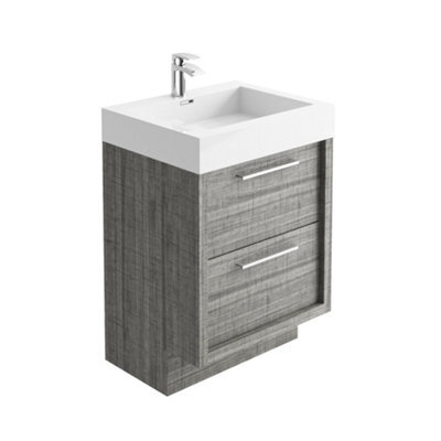 Plum&clay Walter Grey Wood Floor Standing Bathroom Vanity Unit (W)600mm - image 1