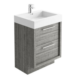 Plum&clay Walter Grey Wood Floor Standing Bathroom Vanity Unit (W)600mm - thumbnail 2