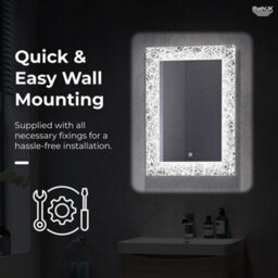 Ibathuk Solstice Wall Mounted Led Illuminated Bathroom Mirror With Touch Light And Demister Pad, 500 X 700mm - thumbnail 4