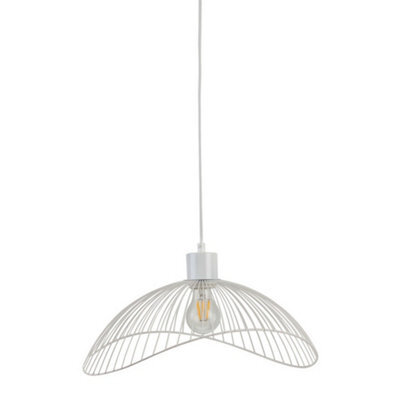 Luminosa Lighting Luminosa Modern Hanging Pendant Black Matt 1 Light  With White Matt Shade, E27 - image 1