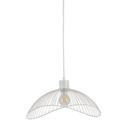 Luminosa Lighting Luminosa Modern Hanging Pendant Black Matt 1 Light  With White Matt Shade, E27 - thumbnail 1