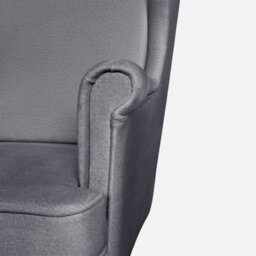 Heze Furniture Leo Velour Armchair Elegant Accent Upholstered Loungechair - Grey - thumbnail 7