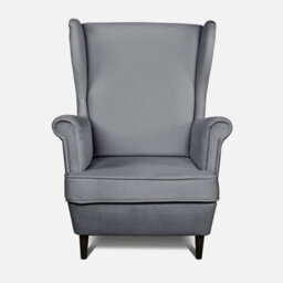Heze Furniture Leo Velour Armchair Elegant Accent Upholstered Loungechair - Grey - thumbnail 4