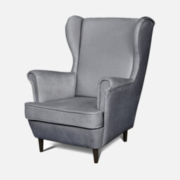 Heze Furniture Leo Velour Armchair Elegant Accent Upholstered Loungechair - Grey