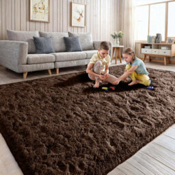 Ameha Brown Non Slip Shaggy Rug Extra Large Area Bedroom 200X290 Cm Carpet Super Soft Living Room Rugs - thumbnail 6