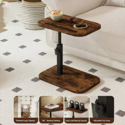 Height Adjustable C-Shaped Swivel Side Table Space Saving - thumbnail 4