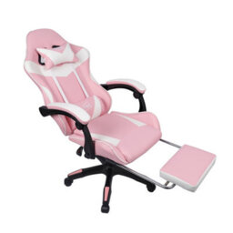 Neo Pink Massage Leather Recliner Computer Gaming Office Chair With Footrest - thumbnail 7