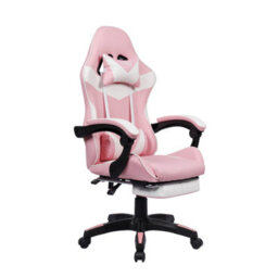 Neo Pink Massage Leather Recliner Computer Gaming Office Chair With Footrest - thumbnail 6