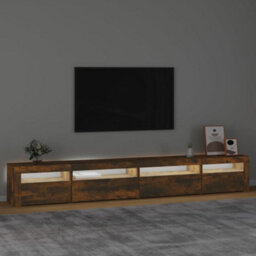 Walplus Tv Cabinet With Led Lights Smoked Oak 270X35X40 Cm - thumbnail 3