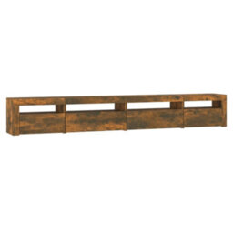 Walplus Tv Cabinet With Led Lights Smoked Oak 270X35X40 Cm - thumbnail 7