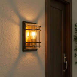 Litecraft Rico Antique Bronze Outdoor Wall Light With Brass Accents - thumbnail 1