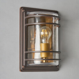 Litecraft Rico Antique Bronze Outdoor Wall Light With Brass Accents - thumbnail 4