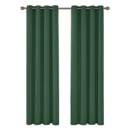 Deconovo Green Curtains Bedroom Thermal Insulated Eyelet Blackout Curtains 46 X 72 Inch Forest Green Two Panels