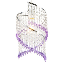 Happy Homewares Modern Spiral Waterfall Pendant Shade With Purple And Clear Acrylic - thumbnail 2