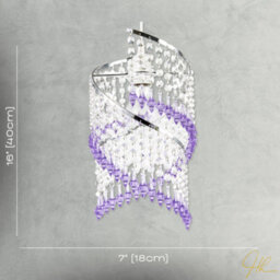 Happy Homewares Modern Spiral Waterfall Pendant Shade With Purple And Clear Acrylic - thumbnail 7