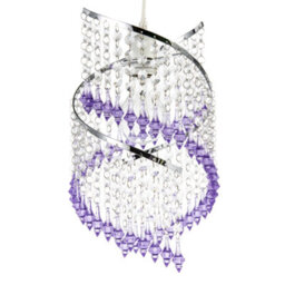 Happy Homewares Modern Spiral Waterfall Pendant Shade With Purple And Clear Acrylic - thumbnail 4
