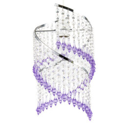 Happy Homewares Modern Spiral Waterfall Pendant Shade With Purple And Clear Acrylic