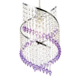 Happy Homewares Modern Spiral Waterfall Pendant Shade With Purple And Clear Acrylic - thumbnail 5