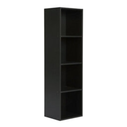 Jane - 4X1 Bookcase - Cube Storage Boxes (Black) - thumbnail 6