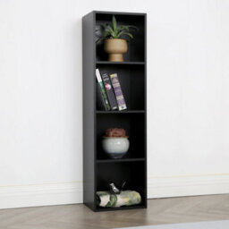 Jane - 4X1 Bookcase - Cube Storage Boxes (Black) - thumbnail 3
