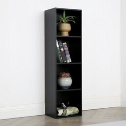 Jane - 4X1 Bookcase - Cube Storage Boxes (Black) - thumbnail 2