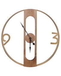 Wyld And Coco Timbernest Rustic Wall Clock Brown Mdf 50 Cm Diameter Wooden-Effect - thumbnail 1