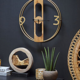Wyld And Coco Timbernest Rustic Wall Clock Brown Mdf 50 Cm Diameter Wooden-Effect - thumbnail 2
