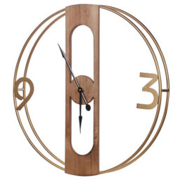 Wyld And Coco Timbernest Rustic Wall Clock Brown Mdf 50 Cm Diameter Wooden-Effect - thumbnail 5