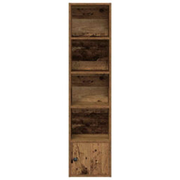 Berkfield Durable Bookcase Old Wood 31X24X127 Cm Engineered Wood - thumbnail 4