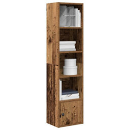 Berkfield Durable Bookcase Old Wood 31X24X127 Cm Engineered Wood - thumbnail 2