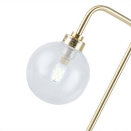 First Choice Lighting Set Of 2 Toner Satin Brass With Clear Glass Globe Table Lamps - thumbnail 4