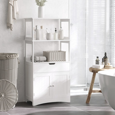 Kleankin Bathroom Floor Storage Cabinet Kitchen Sideboard Standing Unit W/ Doors - image 1