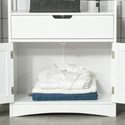 Kleankin Bathroom Floor Storage Cabinet Kitchen Sideboard Standing Unit W/ Doors - thumbnail 8