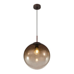 Luminosa Lighting Luminosa Varus Globe Pendant Ceiling Light Brown Amber Glass Shade 1X E27 - thumbnail 1