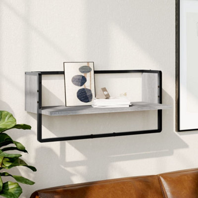 Berkfield Wall Shelf With Bar Grey Sonoma 65X25X30 Cm - image 1