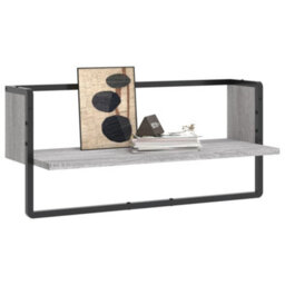 Berkfield Wall Shelf With Bar Grey Sonoma 65X25X30 Cm - thumbnail 3