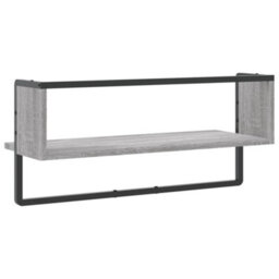 Berkfield Wall Shelf With Bar Grey Sonoma 65X25X30 Cm - thumbnail 6