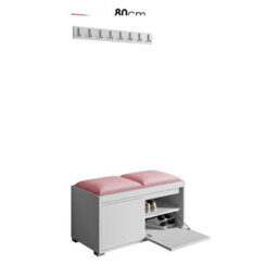 Grawis 80 Modern Hallway System With Shoe Cabinet And Upholstered Panels White And Mint - thumbnail 3