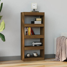 Berkfield Book Cabinet/room Divider Brown Oak 60X30X135 Cm Engineered Wood - thumbnail 4